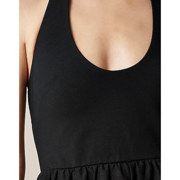 J Crew Mixy Halter Dress XS 0 2 Black NWT CL648 J.Crew Resort Travel Midi - Picture 3 of 5